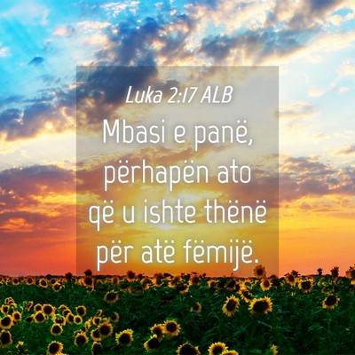 Picture 04 - Luka 2:17 ALB - Mbasi e panë, përhapën ato që u ishte thënë - Bible Verse Picture