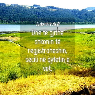 Picture 04 - Luka 2:3 ALB - Dhe të gjithë shkonin të regjistroheshin, - Bible Verse Picture