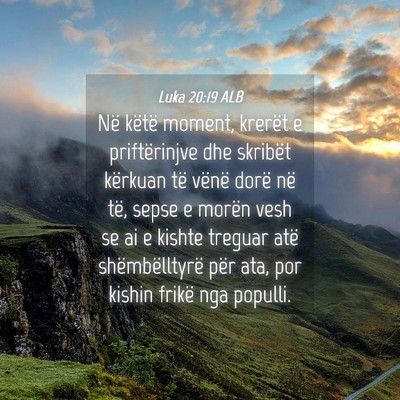 Picture 04 - Luka 20:19 ALB - Në këtë moment, krerët e priftërinjve dhe - Bible Verse Picture