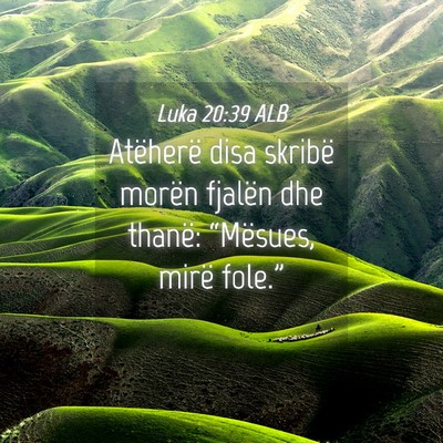Picture 04 - Luka 20:39 ALB - Atëherë disa skribë morën fjalën dhe thanë: - Bible Verse Picture