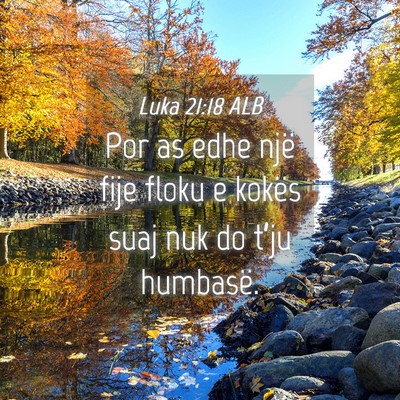Picture 04 - Luka 21:18 ALB - Por as edhe një fije floku e kokës suaj nuk do - Bible Verse Picture