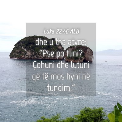 Picture 04 - Luka 22:46 ALB - dhe u tha atyre: “Pse po flini? Çohuni dhe - Bible Verse Picture