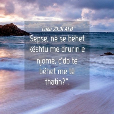 Picture 04 - Luka 23:31 ALB - Sepse, në se bëhet kështu me drurin e njomë, - Bible Verse Picture