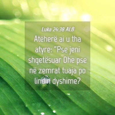 Picture 04 - Luka 24:38 ALB - Atëherë ai u tha atyre: “Pse jeni shqetësuar - Bible Verse Picture