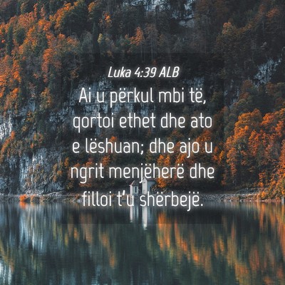 Picture 04 - Luka 4:39 ALB - Ai u përkul mbi të, qortoi ethet dhe ato e - Bible Verse Picture