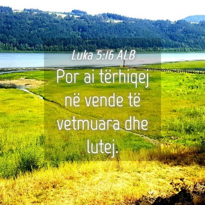 Picture 04 - Luka 5:16 ALB - Por ai tërhiqej në vende të vetmuara dhe - Bible Verse Picture