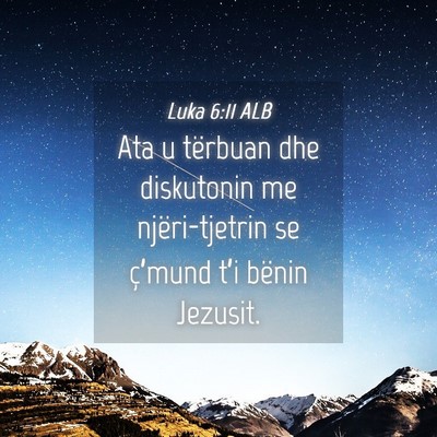 Picture 04 - Luka 6:11 ALB - Ata u tërbuan dhe diskutonin me njëri-tjetrin - Bible Verse Picture