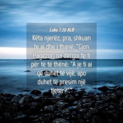 Picture 04 - Luka 7:20 ALB - Këta njerëz, pra, shkuan te ai dhe i thanë: - Bible Verse Picture