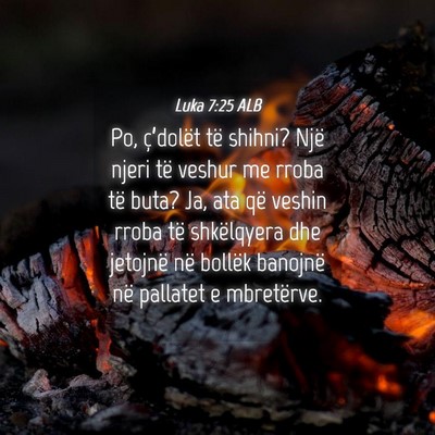 Picture 04 - Luka 7:25 ALB - Po, ç’dolët të shihni? Një njeri të veshur - Bible Verse Picture
