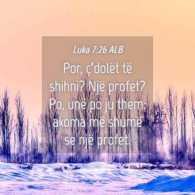 Picture 04 - Luka 7:26 ALB - Por, ç’dolët të shihni? Një profet? Po, - Bible Verse Picture