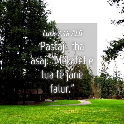 Picture 04 - Luka 7:48 ALB - Pastaj i tha asaj: “Mëkatet e tua të janë - Bible Verse Picture