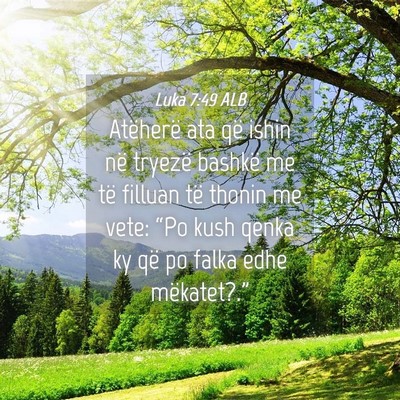 Picture 04 - Luka 7:49 ALB - Atëherë ata që ishin në tryezë bashkë me - Bible Verse Picture