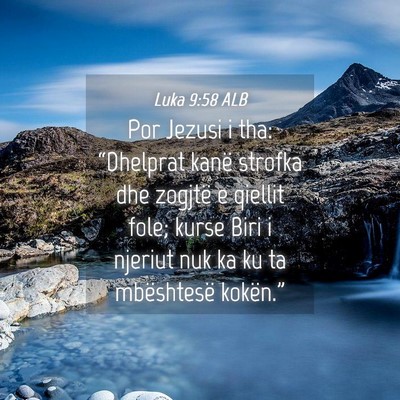 Picture 04 - Luka 9:58 ALB - Por Jezusi i tha: “Dhelprat kanë strofka dhe - Bible Verse Picture
