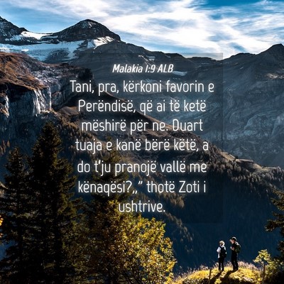 Picture 04 - Malakia 1:9 ALB - Tani, pra, kërkoni favorin e Perëndisë, që ai - Bible Verse Picture