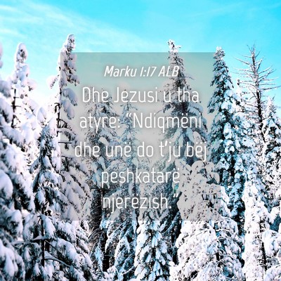 Picture 04 - Marku 1:17 ALB - Dhe Jezusi u tha atyre: “Ndiqmëni dhe unë do - Bible Verse Picture