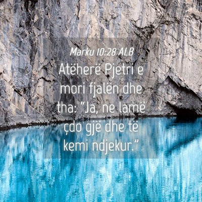 Picture 04 - Marku 10:28 ALB - Atëherë Pjetri e mori fjalën dhe tha: “Ja, - Bible Verse Picture