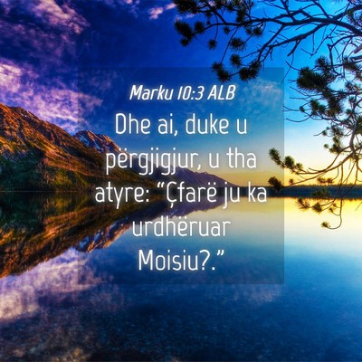 Picture 04 - Marku 10:3 ALB - Dhe ai, duke u përgjigjur, u tha atyre: - Bible Verse Picture