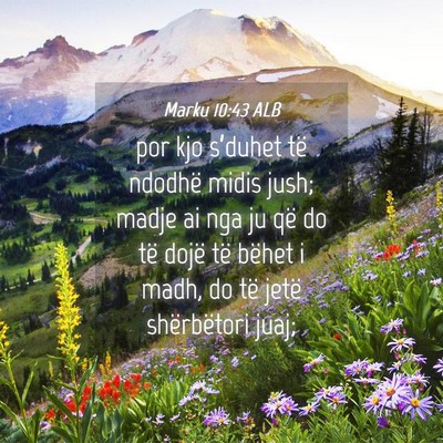 Picture 04 - Marku 10:43 ALB - por kjo s’duhet të ndodhë midis jush; madje - Bible Verse Picture