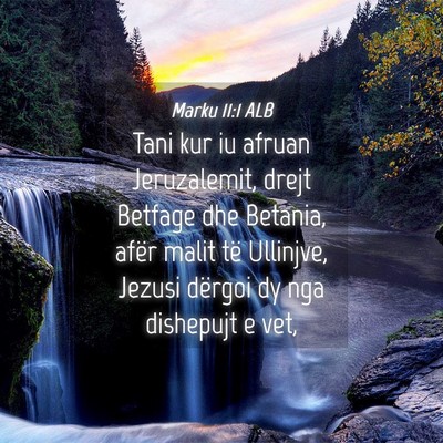 Picture 04 - Marku 11:1 ALB - Tani kur iu afruan Jeruzalemit, drejt Betfage dhe - Bible Verse Picture