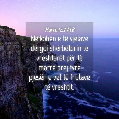 Picture 04 - Marku 12:2 ALB - Në kohën e të vjelave dërgoi shërbëtorin te - Bible Verse Picture