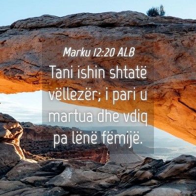 Picture 04 - Marku 12:20 ALB - Tani ishin shtatë vëllezër; i pari u martua - Bible Verse Picture