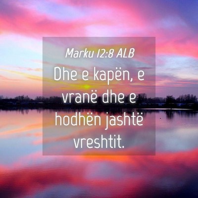 Picture 04 - Marku 12:8 ALB - Dhe e kapën, e vranë dhe e hodhën jashtë - Bible Verse Picture