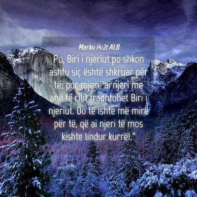 Picture 04 - Marku 14:21 ALB - Po, Biri i njeriut po shkon ashtu siç është - Bible Verse Picture