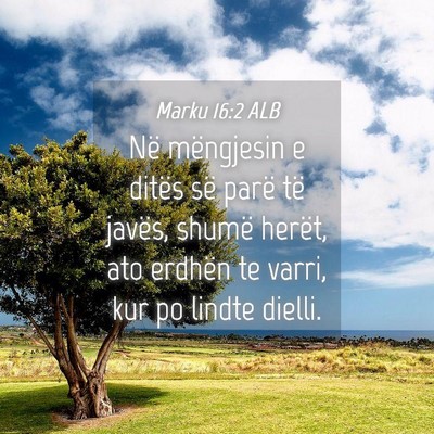 Picture 04 - Marku 16:2 ALB - Në mëngjesin e ditës së parë të javës, - Bible Verse Picture