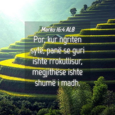 Picture 04 - Marku 16:4 ALB - Por, kur ngritën sytë, panë se guri ishte - Bible Verse Picture