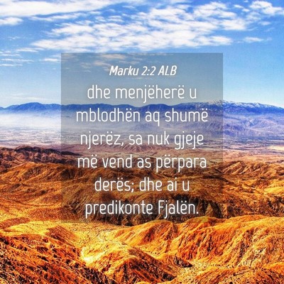 Picture 04 - Marku 2:2 ALB - dhe menjëherë u mblodhën aq shumë njerëz, sa - Bible Verse Picture