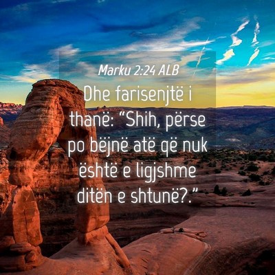 Picture 04 - Marku 2:24 ALB - Dhe farisenjtë i thanë: “Shih, përse po - Bible Verse Picture