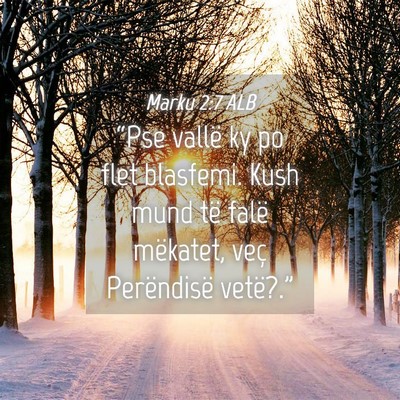 Picture 04 - Marku 2:7 ALB - “Pse vallë ky po flet blasfemi. Kush mund të - Bible Verse Picture