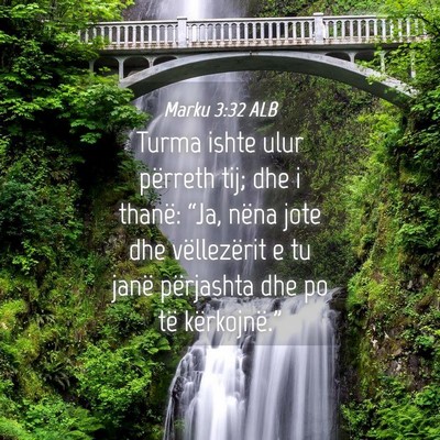 Picture 04 - Marku 3:32 ALB - Turma ishte ulur përreth tij; dhe i thanë: - Bible Verse Picture