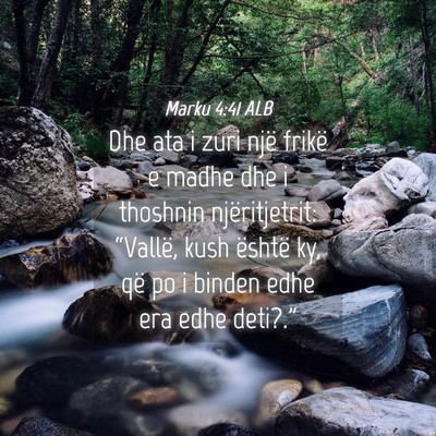 Picture 04 - Marku 4:41 ALB - Dhe ata i zuri një frikë e madhe dhe i thoshnin - Bible Verse Picture