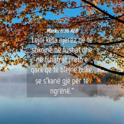Picture 04 - Marku 6:36 ALB - Lejoi këta njerëz që të shkojnë në fushat - Bible Verse Picture