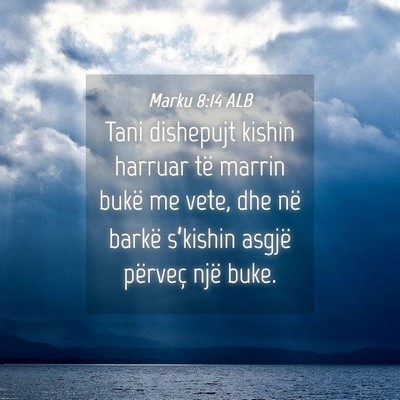 Picture 04 - Marku 8:14 ALB - Tani dishepujt kishin harruar të marrin bukë me - Bible Verse Picture