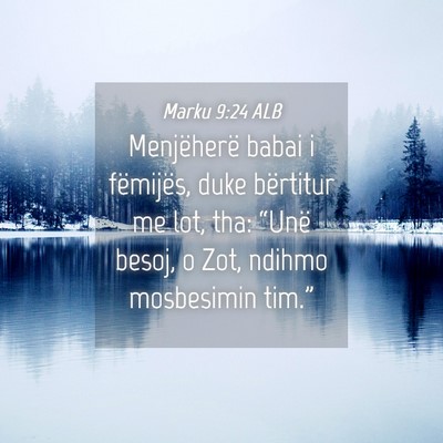 Picture 04 - Marku 9:24 ALB - Menjëherë babai i fëmijës, duke bërtitur me - Bible Verse Picture