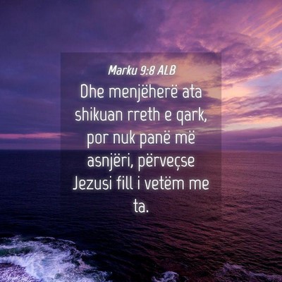 Picture 04 - Marku 9:8 ALB - Dhe menjëherë ata shikuan rreth e qark, por nuk - Bible Verse Picture