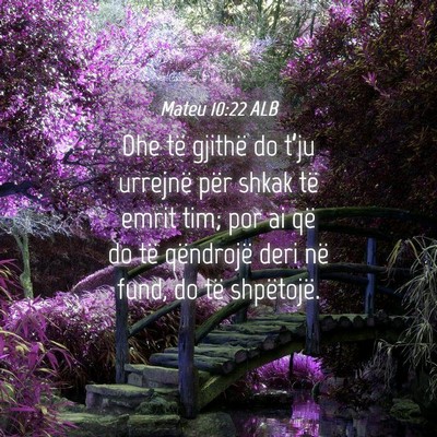Picture 04 - Mateu 10:22 ALB - Dhe të gjithë do t’ju urrejnë për shkak të - Bible Verse Picture