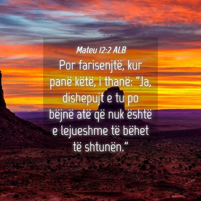 Picture 04 - Mateu 12:2 ALB - Por farisenjtë, kur panë këtë, i thanë: - Bible Verse Picture