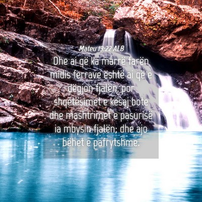 Picture 04 - Mateu 13:22 ALB - Dhe ai që ka marrë farën midis ferrave është - Bible Verse Picture