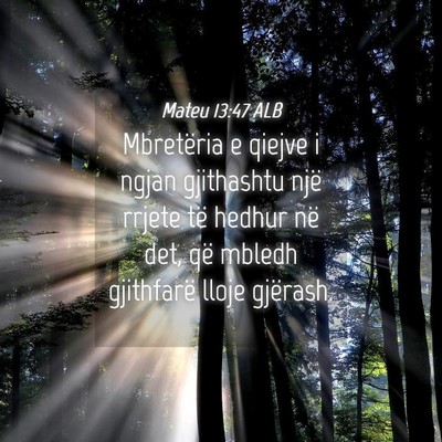 Picture 04 - Mateu 13:47 ALB - Mbretëria e qiejve i ngjan gjithashtu një - Bible Verse Picture