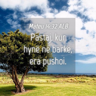 Picture 04 - Mateu 14:32 ALB - Pastaj, kur hynë në barkë, era - Bible Verse Picture