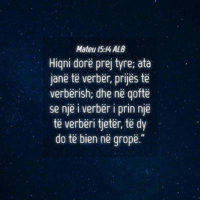 Picture 04 - Mateu 15:14 ALB - Hiqni dorë prej tyre; ata janë të verbër, - Bible Verse Picture
