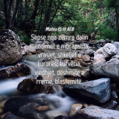 Picture 04 - Mateu 15:19 ALB - Sepse nga zemra dalin mendimet e mbrapshta, - Bible Verse Picture