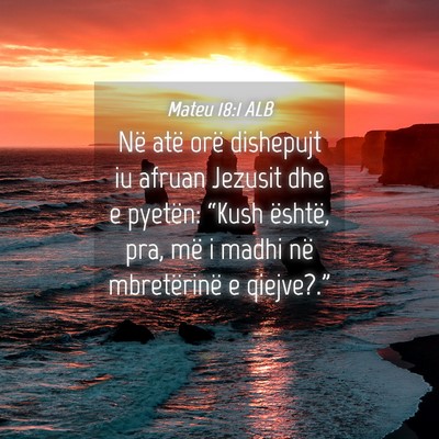 Picture 04 - Mateu 18:1 ALB - Në atë orë dishepujt iu afruan Jezusit dhe e - Bible Verse Picture