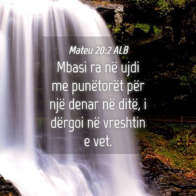 Picture 04 - Mateu 20:2 ALB - Mbasi ra në ujdi me punëtorët për një denar - Bible Verse Picture