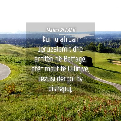Picture 04 - Mateu 21:1 ALB - Kur iu afruan Jeruzalemit dhe arritën në - Bible Verse Picture