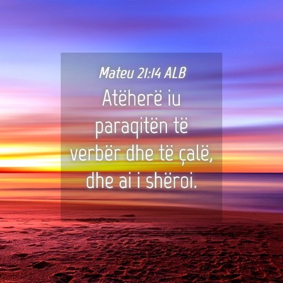 Picture 04 - Mateu 21:14 ALB - Atëherë iu paraqitën të verbër dhe të - Bible Verse Picture
