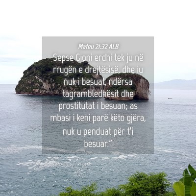 Picture 04 - Mateu 21:32 ALB - Sepse Gjoni erdhi tek ju në rrugën e - Bible Verse Picture